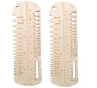 Kznifmk 2 Uds Regla para Tejer Aguja de Tejer de Madera Calibre Herramienta de MedicióN CalcetíN Regla Precisa Bloqueador de Punto para Bricolaje