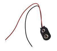 Kznifmk 20 x Conector Clip de Bateria 9V con Cable Tipo T Cubierta de Falso Negro