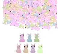 Kznifmk 200PCS Mini Conejo Luminoso Mini Conejito Luminoso de Resina Figuras de Conejo en Miniatura Que Brillan en Las Figuras de Conejito en Miniatura