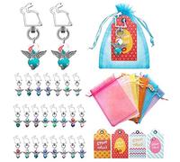 Kznifmk 24 Piezas Creativas Decoraciones de Pascua con Forma de Conejo GuardiáN Bautismo Invitado Regalo Fiesta DIY Hecho una Mano