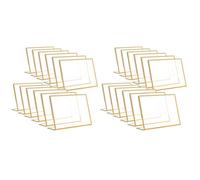 Kznifmk 24 Soportes para Letreros de AcríLico con Dorado, Soporte para NúMero de Mesa de Boda, Menú Inclinado, Soporte de Doble Cara, 4 X 6 Pulgadas Horizontal