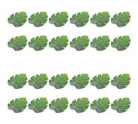 Kznifmk 24 Unids Hoja de Palma Artificial Tropical EVA Estera de Vaso Tazón Almohadilla Café de Té Alfombrillas Posavasos Bebidas Hawaii Fiesta Temática Decoración-Verde
