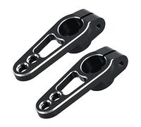 Kznifmk 2PCS AleacióN de Aluminio 25T 31mm Bocina de Brazo Servo de DireccióN para Piezas de Oruga de Coche RC, Negro