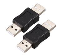 Kznifmk 2X Adaptador Conector USB A Macho A Macho - Negro
