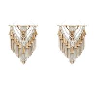 Kznifmk 2X Adorno para Colgar En la Pared de Macramé de Color Tejido A Mano Decoración Artesanal Tapiz Magnífico para la Decoración de la Sala de Estar del Hogar A