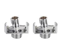 Kznifmk 2X Ajuste del ángulo del Tubo de Admisión Cabezal de Ducha de Cobre Pie Curvo en ángulo Tornillo Excéntrico Accesorio de Grifo de Esquina B