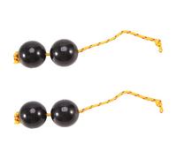 Kznifmk 2X Bola Rítmica, Batidor de Huevos Percusión de Calabaza Doble, Instrumento Kashaka, Bola de Tambor de Bola Musical, Sonajero Agitador, Negro