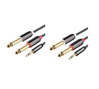 Kznifmk 2X Cable de Audio de 3,5 mm Una Doble Cable Auxiliar de 6,35 mm 2X6,5 Jack Una 3,5 Macho 1 M / 3,28 Pies