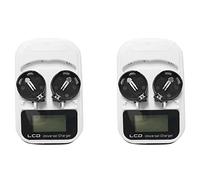 Kznifmk 2X Cargador LCD Inteligente 3.6V para LIR2032 LIR2025 LIR2016 Batería Recargable de Botón Enchufe de la EU
