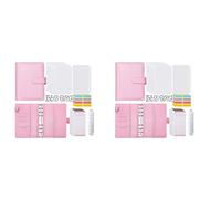 Kznifmk 2X Carpeta de Presupuesto A6 con Sobres con Cremallera, Planificador de Presupuesto, Libro, Organizador de Ahorro de Dinero, Sobres de Efectivo para Presupuestos, Color Rosado