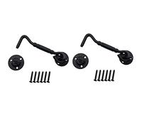 Kznifmk 2X Cerradura de Puerta de, Gancho de Puerta de Acero Inoxidable de 4 Pulgadas Y Pestillo con Tornillos de Montaje, Pestillo de Cerradura de Puerta para Puerta Corredera