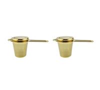 Kznifmk 2X Colador de Té de Hoja de Té Colador de Té de Barril Dorado Juego de Té