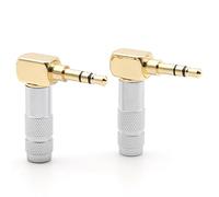 Kznifmk 2X Conector de Audio En Forma de L de 3,5 mm Chapado En Conector de Audio de ángulo de 90 Grados Enchufe de Audio Plata