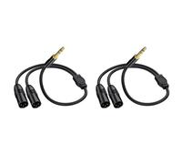 Kznifmk 2X Conector Macho TRS de 6,35 mm A 2 Micrófonos XLR Macho Duales Adaptador Convertidor de Audio Estéreo No Balanceado y Cable Dividido Cable-C