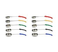 Kznifmk 2X Cuchara de Salsa para Untar para Pizza con Manejar de Goma Cuchara para Untar para Pizza Anti-Caliente Cuchara para Sopa Medidora Herramientas de Cocina