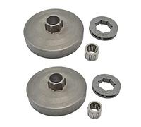 Kznifmk 2X de Cadena 3/8-7T Rueda Dentada del Borde con Motosierra Embrague Tambor para 45Cc 52Cc 58Cc Reemplazo de Piezas de Motor de Gasolina