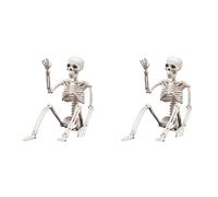 Kznifmk 2X Decoraciones de Esqueletos de Halloween, Esqueleto de PláStico Articulado, Esqueleto de Cuerpo Completo con Articulaciones MóViles