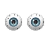 Kznifmk 2X el Ojo Globo Ocular con Belleza Contacto Pupila Vista de Núcleo Vista Oftalmología Reloj de Pared Mudo Tienda óptica Novedad Reloj de Pared