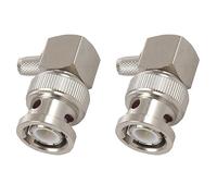 Kznifmk 2X Enchufe Macho BNC En ángulo Recto Crimp para RG58 RG400 RFC195 Conector Adaptador Coaxial, Plateado