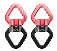 Kznifmk 2X Enlazador de Rotacion de Rueda Universal para Exteriores Eje Giratorio de 360 Grados 3000 Kg de Fuerza de Traccion Escalada Aerea Anillo de Rotacion Conector Rojo Y Negro