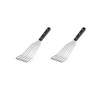 Kznifmk 2X Espátula de Pescado de 12,4 Pulgadas, Espátula Giratoria de Pescado Ranurada con Diseño de Cabeza Inclinada, Espátula Fina Duradera Y Ligera de Metal