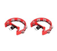 Kznifmk 2X Half Moon Music Campana de Mano Instrumento de PercusióN AcompañAmiento Sonajero de Mano Partes de Instrumento de PercusióN Pandereta, Rojo