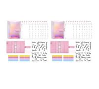 Kznifmk 2X Juego de Carpetas de Presupuesto - Carpeta de Presupuesto con Sobres de Efectivo, Organizador de Efectivo Carpeta de Ahorro de Dinero Sobres de Efectivo para Presupuestar A