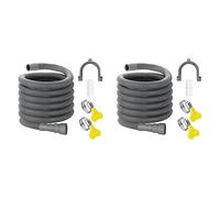 Kznifmk 2X Juego de Extensión de Manguera de Desagüe Manguera de Lavadora Universal de 10 Pies, Incluye Conector de Manguera Soporte Y Abrazaderas de Manguera Mangueras de Drenaje