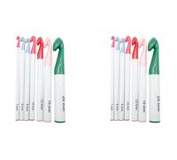 Kznifmk 2X Juego de Ganchillo, Gancho de Ganchillo con Manejar de Plástico de 7/8/9/10/12/15/20 mm Agujas de Tejer Herramienta de Cabeza Gruesa Accesorios de Manualidades de Bricolaje