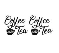 Kznifmk 2X Letrero de Café y Barra de Té, Arte de Pared Colgante de Metal, Letra Decorativa de Negra para CafeteríA, Granja, Cocina