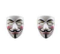 Kznifmk 2X Mascara de Cosplay de Resina V para Anonymous Guy Fawkes Juguetes Accesorio de Disfraz de Fiesta