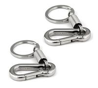 Kznifmk 2X MosquetóN Resistente Pulido de Resorte de Cintura Empresarial, Plateado