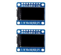 Kznifmk 2X Pantalla IPS RGB 0.96 Pulgadas 7P SPI HD 65K Módulo LCD Una Color St7735 Unidad IC 80X160 (No OLED)