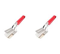 Kznifmk 2X Pinzas de Doble Cara Anti-Escaldaduras, Clip Multifuncional de Pala de Acero Inoxidable para Alimentos, Utilizado para Bistec, Pan, Hamburguesa, Etc.