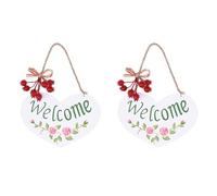 Kznifmk 2X Placa para Colgar en la Puerta de DecoracióN de Pared para el Hogar Tablero de SeñAl Placa de Colgante de Madera Hecho A Mano