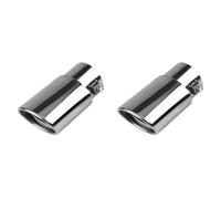 Kznifmk 2X Punta de Escape de Coche de Acero Inoxidable, 2,1 una 1,5 Pulgadas, Tubo de Escape Universal para Coche, ModificacióN de Tubo de Escape de Garganta Trasera (Plata)