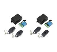 Kznifmk 2X Receptor de Interruptor Inalámbrico de 433 MHz CC 12V Módulo Receptor de Relé único con 4 Piezas Control Remoto Inalámbrico Universal