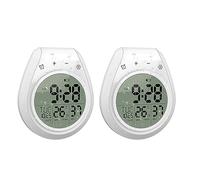 Kznifmk 2X Reloj de Ducha Digital Resistente Al Agua, Reloj Temporizador de BañO, Reloj de Pared de Cocina Digital, Pantalla LCD, Formato de 12/24 Horas