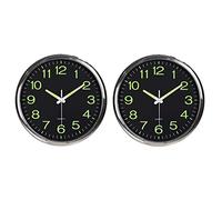Kznifmk 2X Reloj de Pared Luminoso Grande Redondo de 12 Pulgadas Que Brilla En la Oscuridad Decoración Interior Sin Tictac - Plata