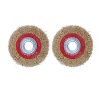 Kznifmk 2X Rueda de Cepillo de Alambre para Pulidora de Banco Pulido + Anillos Adaptadores Reductores, 6 Pulgadas 150 mm