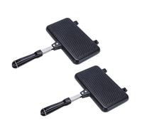 Kznifmk 2X Sandwichera Antiadherente A Gas Pan Tostadas MáQuina de Desayuno Hornear Panqueques Barbacoa Horno Molde Molde Parrilla SartéN