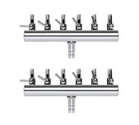 Kznifmk 2X VáLvula Divisora de Aire de 6 VíAs para Acuario, Bomba de Aire para Tanque de Peces, Distribuidor Divisor de Flujo, VáLvula de Bomba, Interruptor de Control de Palanca de Grifo