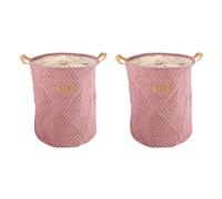 Kznifmk 2X Waterproof Cesta de Lavandería Bolsa de Regalo Ropa Cesta de Almacenamiento Ropa para el Hogar Cubo Juguetes para Niños Almacenamiento Cesta de Lavandería Rosa