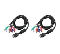 Kznifmk 2X Ypbpr para PS2 / / Slim HDTV-Ready TV HD Componente AV Cable 5 Hilos 6 Pies Negro