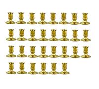 Kznifmk 30 Piezas de Base de Vela de Pilar Dorada, Candelabro Cónico, Decoración Navideña