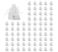 Kznifmk 300 Piezas 9X12Cm Mariposa Organdí Joyas Bolsa De Regalo Bolsita De Caramelo CordóN De La Boda Bolsas De Favores