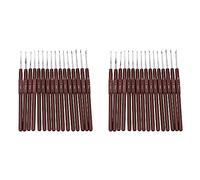 Kznifmk 32 Piezas de de Ganchillo de Manija ABS Conjunto de Agujas de Tejer Ganchillo Y Nudillos 0.5mm-2.5mm 16 Tamano