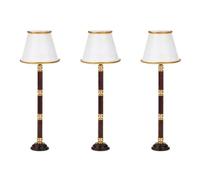 Kznifmk 3X 1/12 Miniatura LáMpara de Pie con Luz LED Interruptor Alimentado por Batería Operado Sin Cables