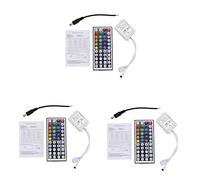 Kznifmk 3X 44 Teclas Inalambrico IR Control Remoto con Receptor para 5050 3528 RGB SMD LED Luz de Tira