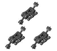 Kznifmk 3X Adaptador De Cabeza De Bola Doble 1/4 Abrazadera De Cangrejo De Brazo MáGico Soporte De Soporte De CáMara para Monitor De Campo De Luz De Montaje 3/8 - Negro